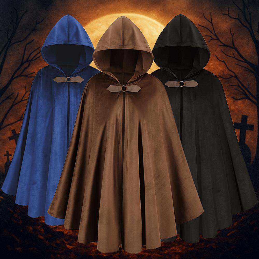 Brown Color Overcoats Vintage Vintage Hooded Cape New Design Halloween Hooded Cloak