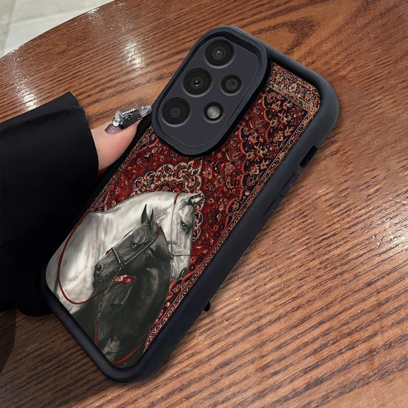Retro Horse Pattern Phone Case Suitable for Samsung for Galaxy S26 S25 S24 S23 S22 S21 S20 FE Ultra Plus 5G Anti Drop Back Cover