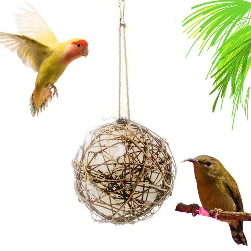 Pet Chewing Toy Parrot Bird Biting Toy Bird Rattan Balls Cages Cockatoo Parakeet Cockatiel Swing Playing Toy Birdcage