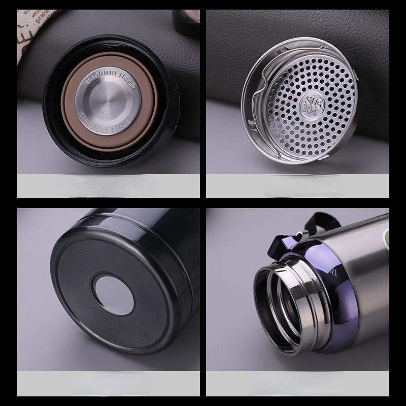 Intelligent Large-capacity 304 Stainless Steel 800ml Vacuum Flasks Portable Stainless Steel Thermos Cup Water Bottle Travel Tea Mug Office Thermos Cup