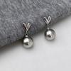 Charm Gray Pearl Pendant Earrings for Women Retro Temperament Heart Stud Earrings Korean Fashion Jewelry Accessories Girls Gift