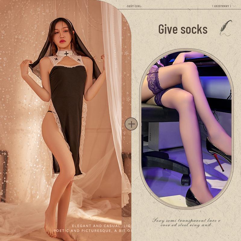 Honey's Love Temptation Nonnenkostüm Lingerie - Sexy Cutout Rollenspiel Nachthemd