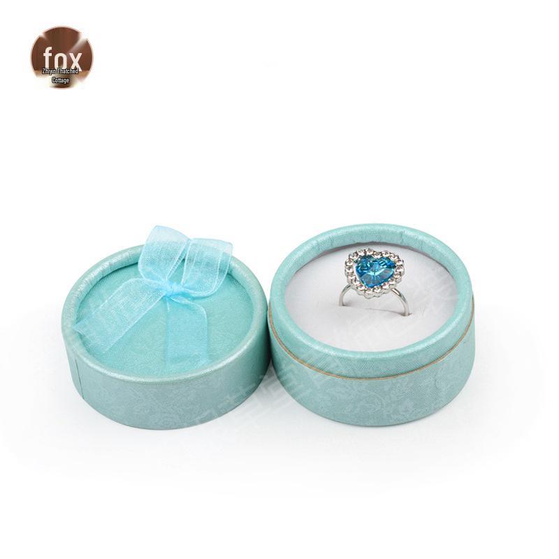 Small Bowknot Round Jewelry Box for Rings and Earrings