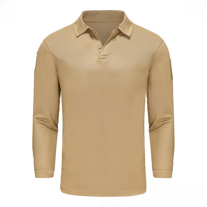 Tactical Long-Sleeve Lapel T-Shirt: Quick-Drying, Elastic, for Physical Training