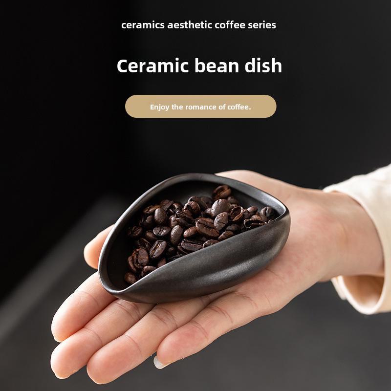 Black Celadon Ceramic Tea Tray & Spoon Set – Retro Kung Fu Style