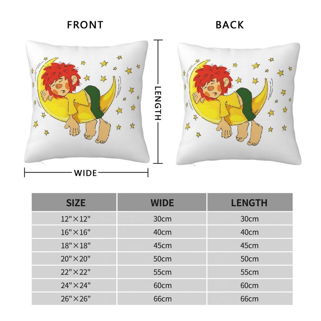Pumuckl E Le Stelle Gialle Federa Quadrata Poliestere Lino Velluto Stampato Zip Decorativa Federa Copricuscino per Casa