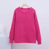 Sweater Ladies's Fall and Winter Loose Round Neck Solid Color Long-sleeved Lazy Knitted Coat Ladies