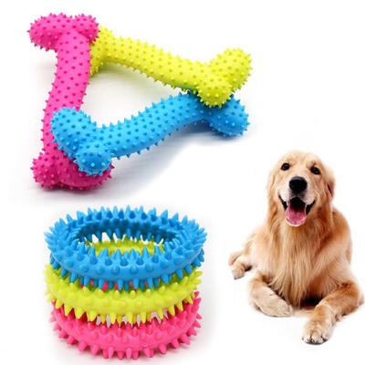 Interessantes Backenzahn-Trainings-Kaus Gummi Dorn Knochen Hundespielzeug Kauen Beißen Zahnungsspielzeug Welpen Backenzahn