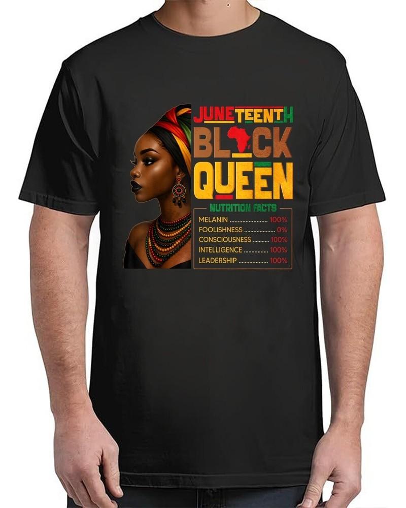 Black Queen Nutrition Facts Pride African Vintage Adult S-4XL Unisex T-Shirt XXXXL