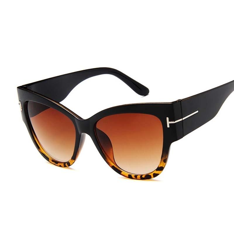 Fashion Cat Eye Sunglasses Woman Brand Designer Big Frame Gradient Sun Glasses Clear Lens Female Shades Vintage Oculos De Sol