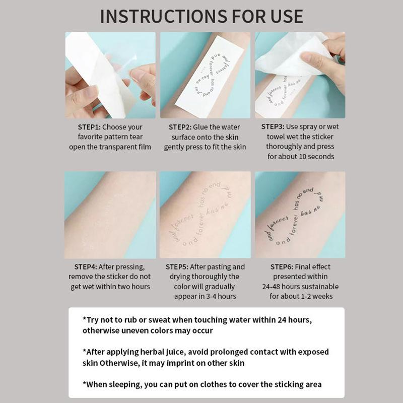 1 Sheets English Inspirational Quotes Words Tattoo Floral Butterfly Elements Temporary Body Art Sticker Waterproof