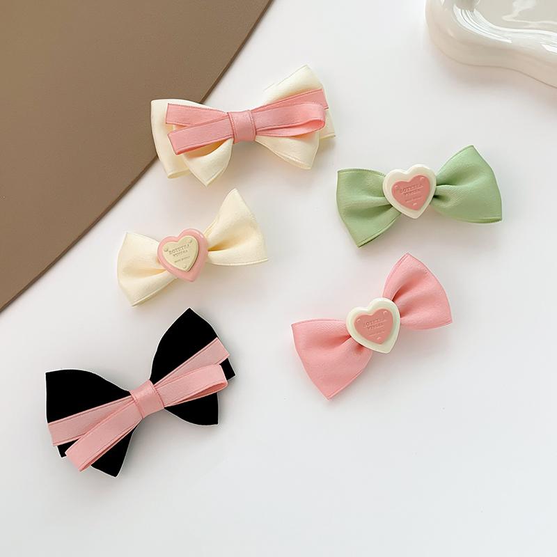 Love Bowknot Hairpin Women Ribbon Linen Barrette Hair Clip Fashion Temperament Bow Hairpin Kids Girls Hair Accessories