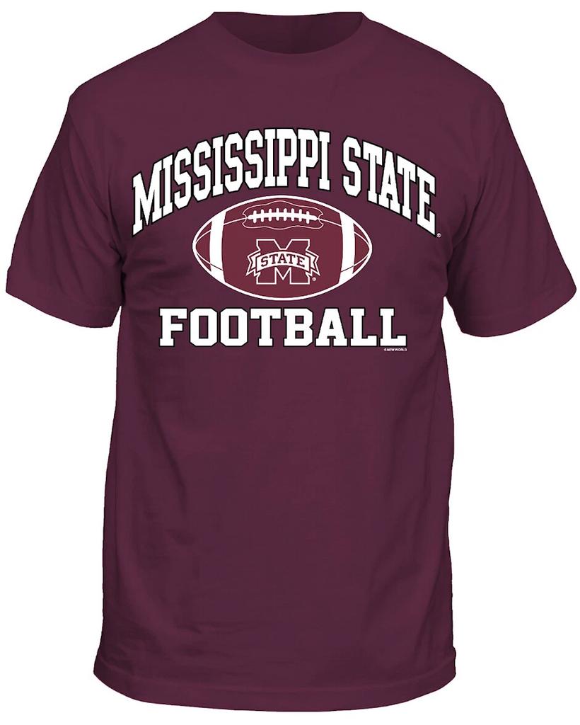 Mississippi State Bulldogs Men's Maroon Football Graphic Short Sleeve T shirt