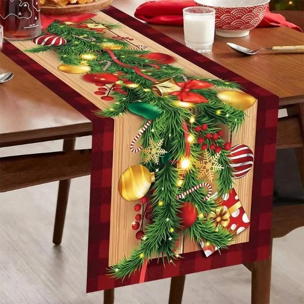 New New Year Christmas Table Runner Xmas Party Navidad Gift Merry Christmas Decorations Flag Cover Table Cover Party Ornament