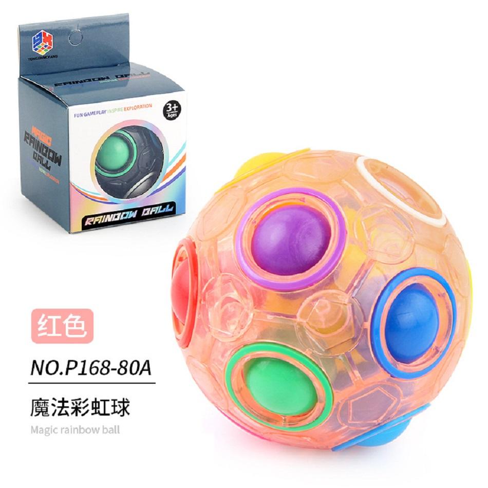 Creative Unique Magic Rainbow Ball Puzzle Relieving Toys 12 Hole Rainbow Ball Press Fun Ball Anti Anxiety Stress Relieving Toys