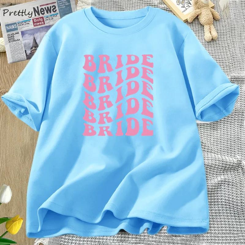 Retro Bride Bridesmaid TShirts Women Female Bridal Party Bachelorette Theme Party Tee Shirt Wedding Boho Bride Graphic Tshirt