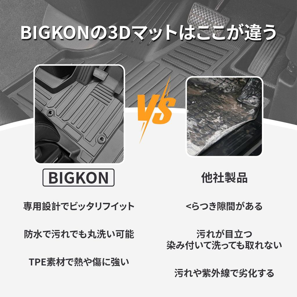 BIGKON Floor Mats for Lexus LBX 2023 1 Seat Floor Mat and 1 Passenger Seat Floor 3D and TPE Easy Interior Easy Black First-Row (December - Present),