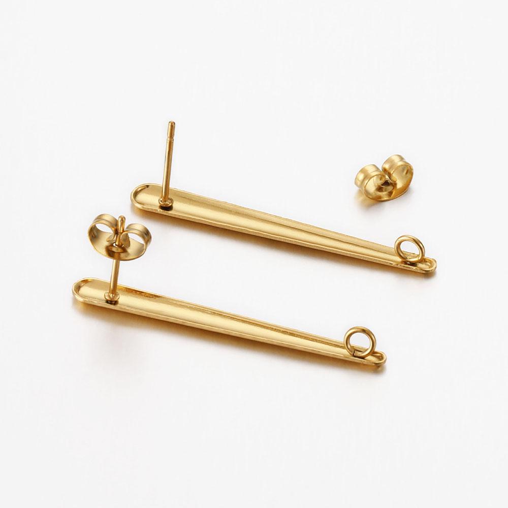 10pcs Stainless Steel Earring Studs Earring Post Base Pins With Ear Backs Earplug Base for Earrings Jewelry Making DIY