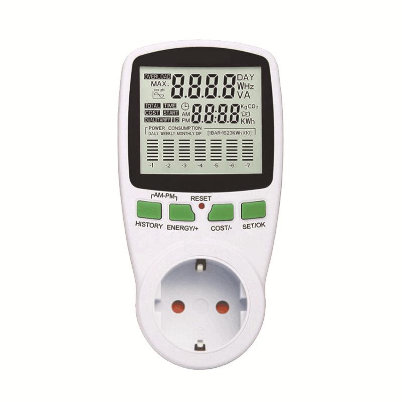 European Standard Power Meter Socket with Graph Display