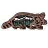 Wooden Craft Ornament 3D Engraving Animal Statue Wood Carving Figurine for Household Desk