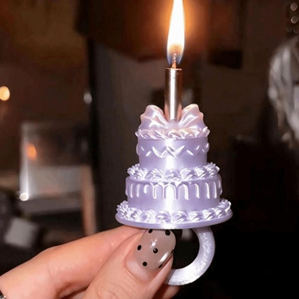 Silk Finish Cake Ring Candle Holder 3D Mini Cake Candle Ring Birthday Candle Ring Photo Prop