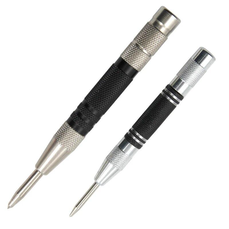 

2 шт. черно-белый кернер 128 мм автоматический пружинный локатор 155 мм стеклянный ударник позиционирование пробойника аксессуары для инструмента для пробивки отверстий