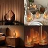 In-Stock Lotus Shaped Wooden Candlestick - Creative Flame Tea Light Holder