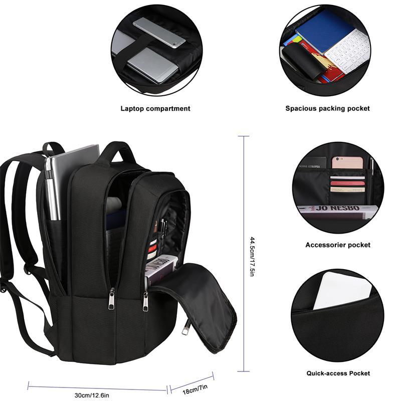 Klasický batoh na notebook pro muže s USB nabíjením 15,6 palce, cestovní batoh na počítač pro muže s velkou kapacitou, obchodní taška do školy