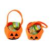 Halloween Candy Bags for Kids Non Woven Tote Pumpkin Basket Cartoon Ghost Face 3D Pumpkin Treat Bags Reusable 2pcs