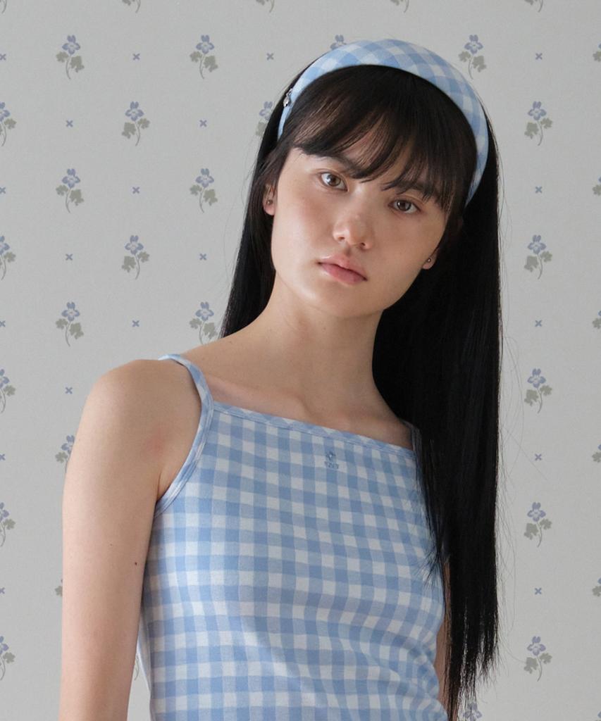 Ttudement Gingham Check Hair Band_Light Blue