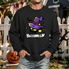 Men's Halloween Printed Long Sleeve T-Shirt Crewneck Casual Sports Top Unisex for Couples