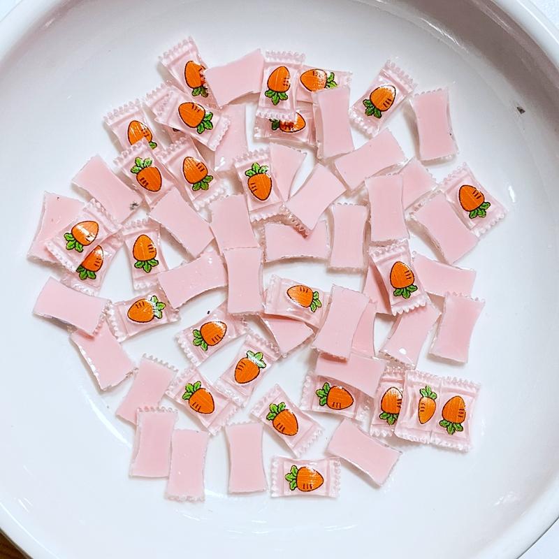 50Pcs New Cute Mini 5*9mm Candy Flat Back Resin Scrapbooking DIY Jewelry Craft Decoration Accessorie