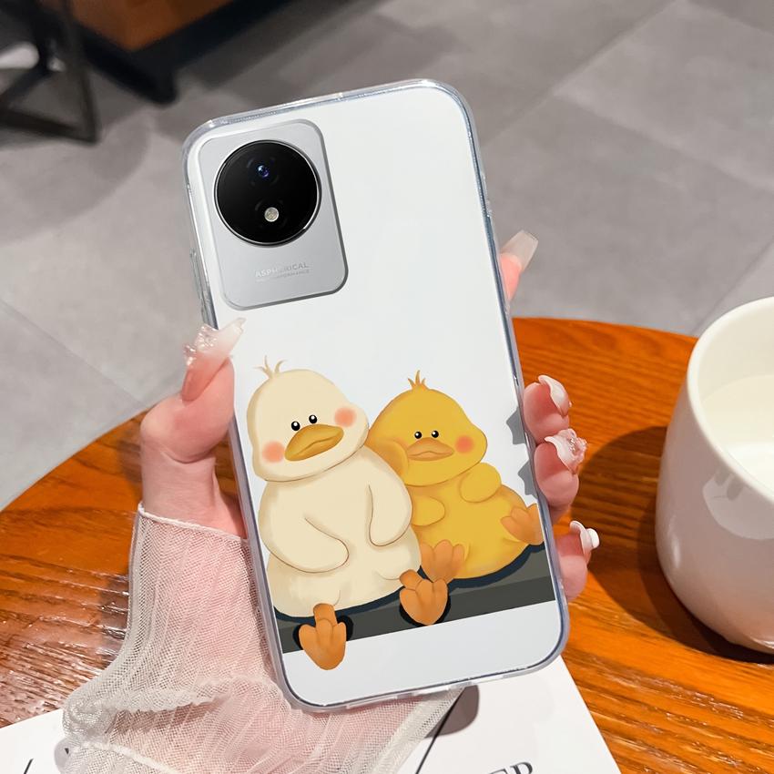 For Vivo Y02 Y02A Y02S Y10 Y11 Y12 Y12a Y13 Y15 Y15a Y16 Y17 Y19 Clear TPU Case Ocean Whale Pattern Anti Drop Back Cover For Vivo Silicone Phone Shell