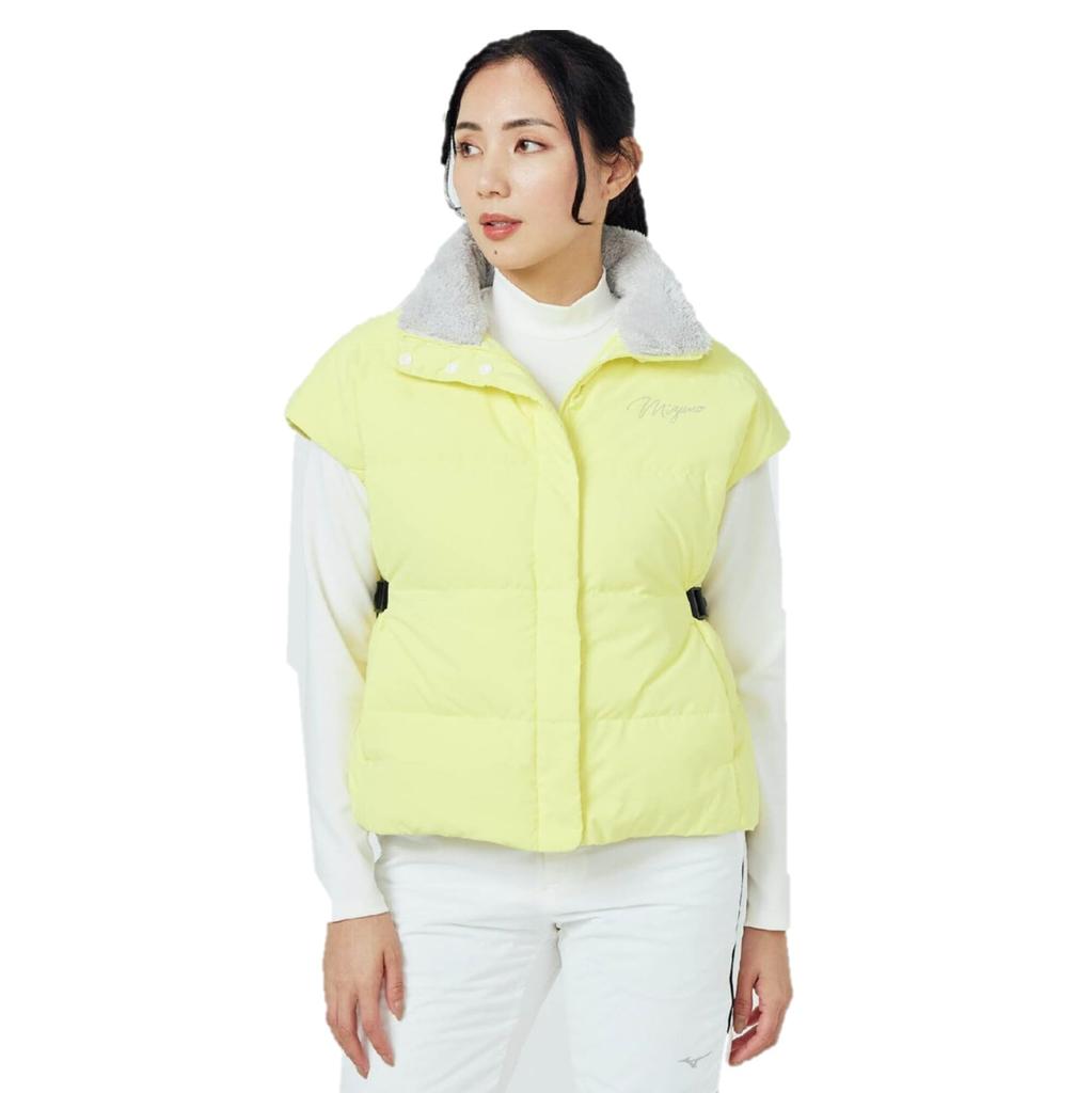 Mizuno Breath Thermo Bulky Down E2MEC702 Vest, Heat-Generating Material, Women's, Yellow,