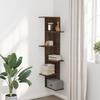 VidaXL Étagère d'angle murale chêne marron bois d'ingénierie, étagère d'angle, étagère suspendue, étagère murale suspendue, 852633