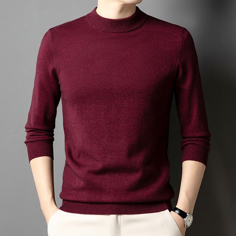 

Весенне-осенний мужской свитер с полувысоким воротником, высококачественный, повседневный, универсальный, деловой, мужская базовая рубашка 4XL