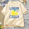 Lemon Print Women T Shirt Summer Vacation T-Shirt Retro Graphic Tee Cotton Short Sleeve Vintage Clothes