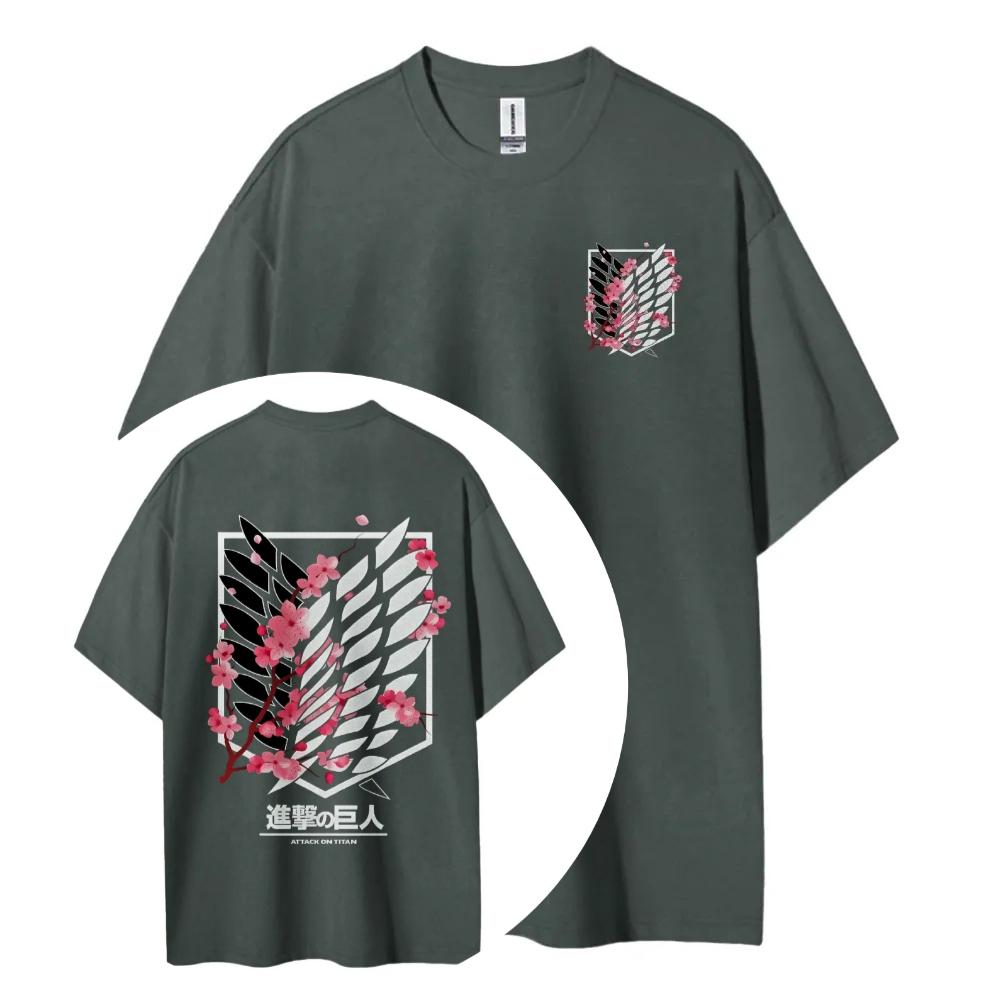 Attack On Titan Cotton Unisex Round Neck Anime TShirt Mens and Womens Summer Fashion High Quality Breathable Street TShirt