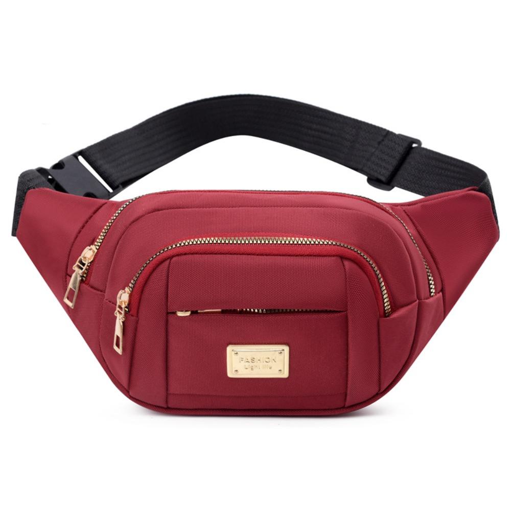 

Oxford Cloth Multi-layer Crossbody Bag Waterproof Cash Register Bag Single Shoulder Bag Woman вина червоного кольору