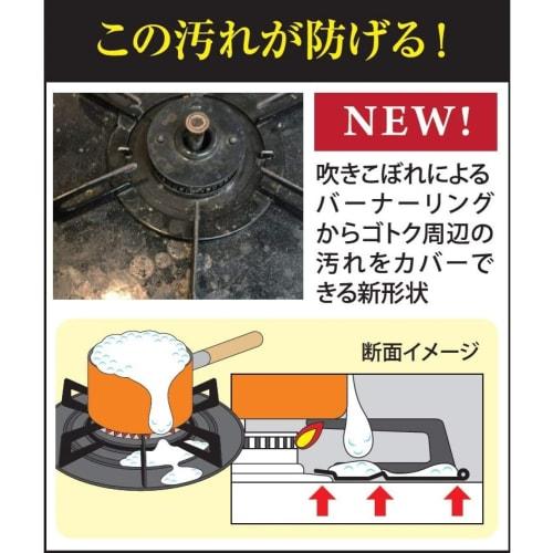 Toyo Aluminum Gas Mat, 25cm Diameter, Pack of 4, Black, Ring Shape, Boil-Over Guard, Easy Installation, Burn-Prevention, Stove Cover, S3124