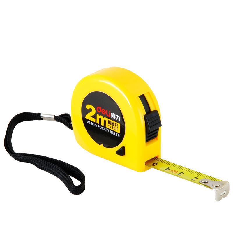 Deli Steel Tape Measure 2M - Portable Multipurpose Tool for Woodworking & Household Measurements