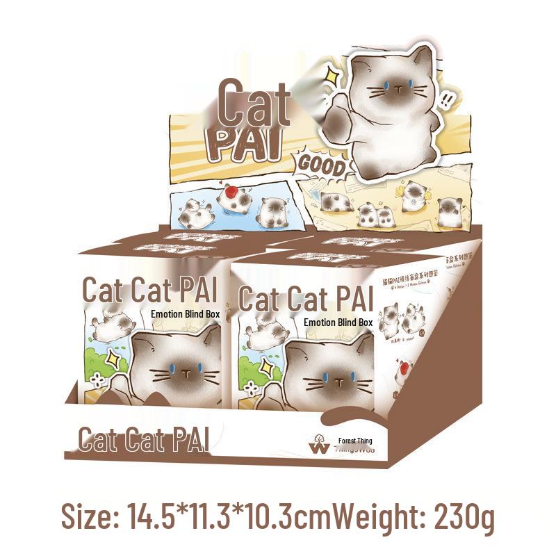 Creative Cute Cartoon Cat Emotion Blind Box Resin Desk Figurine Gift
