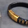 New Fashion 8mm Chain Curb Cuban Link Charm Leather Bracelets Men Stainless Steel Magnet Clasp Hand Bracelet Homme Men's Gifts
