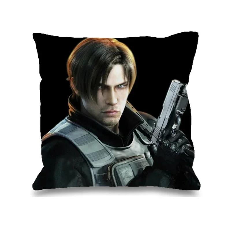 Leon Kennedy Decorative Pillowcase 45x45 Printed Anime Pillow Case Ornamental Pillows for Living Room Cushion Cover
