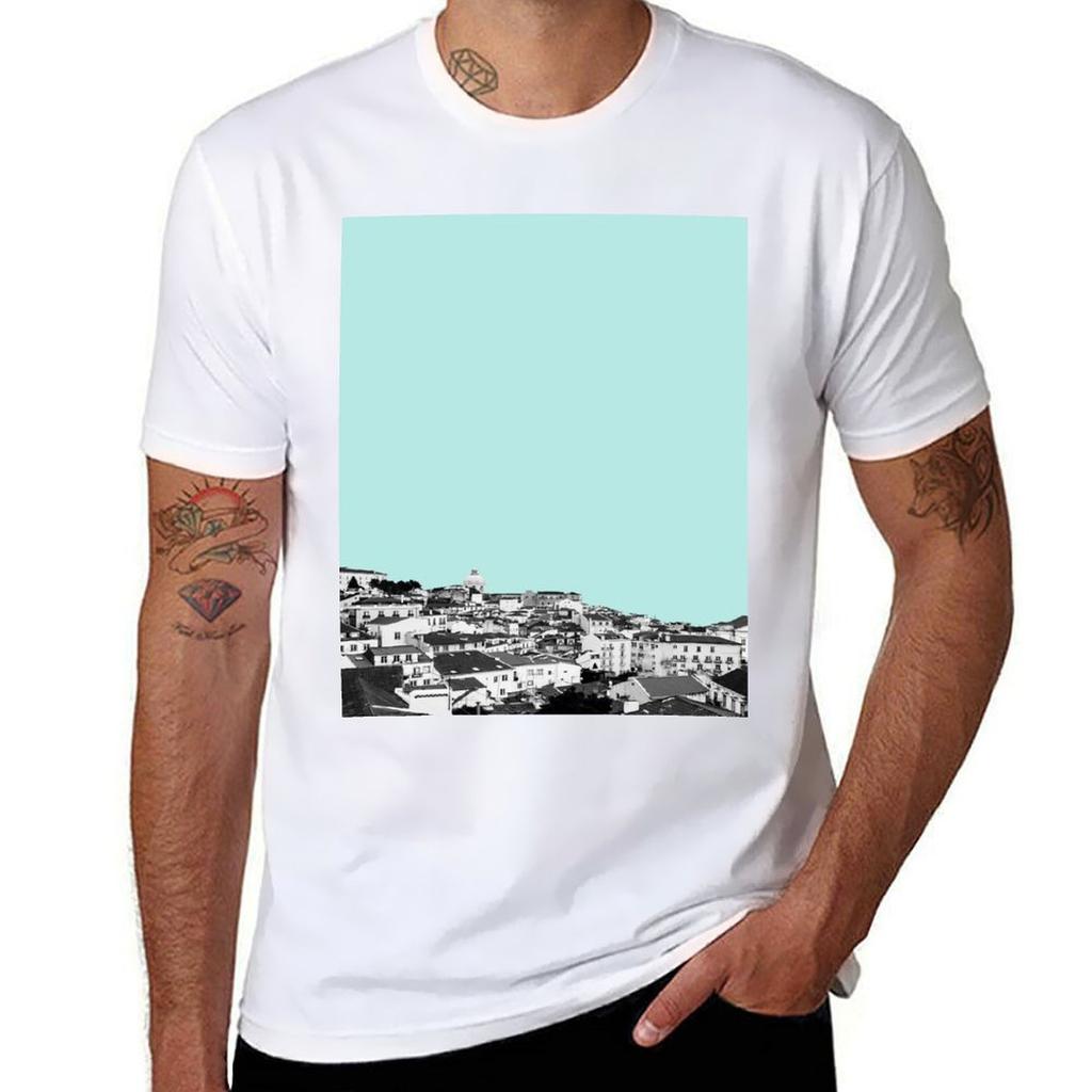Lisbon t T-Shirt t man man cotton Turquoise shirt casual in for shirts soft