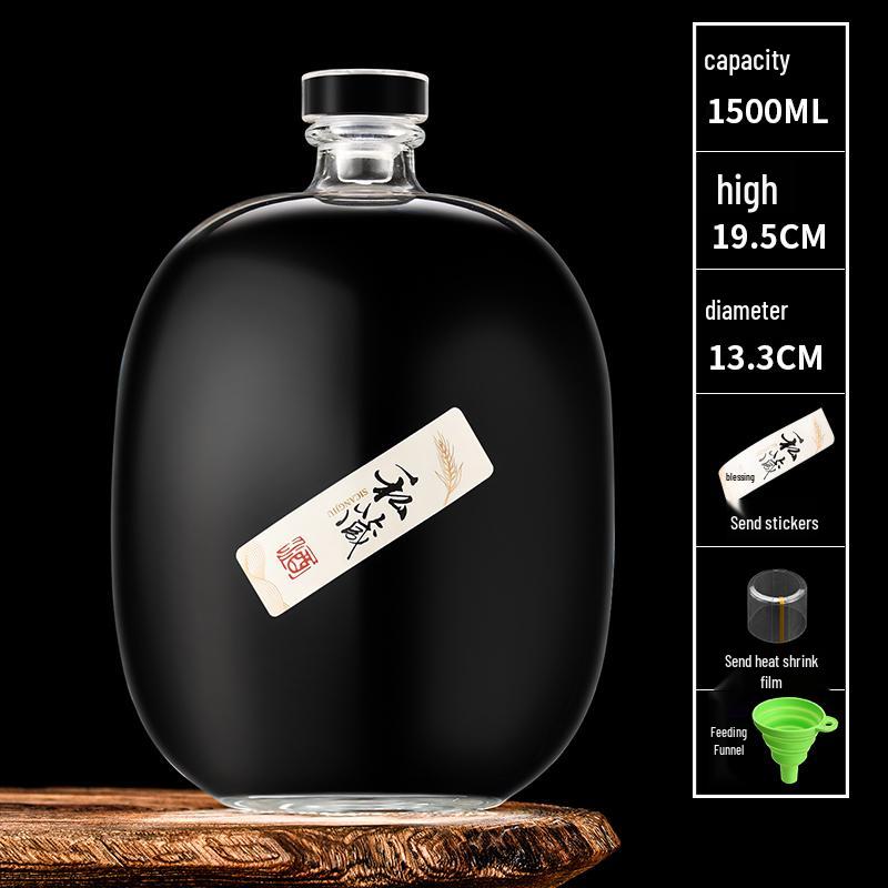 Transparent Glass Wine and Baijiu Infusion Bottle with Sealed Cap for Home Use
