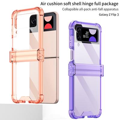 2023 Fold Airbag Case For Samsung Galaxy Z Flip 4 3 5g Buckle Link Transparent Fashion Cover Anti -Knock Cases For Flip3 Flip4