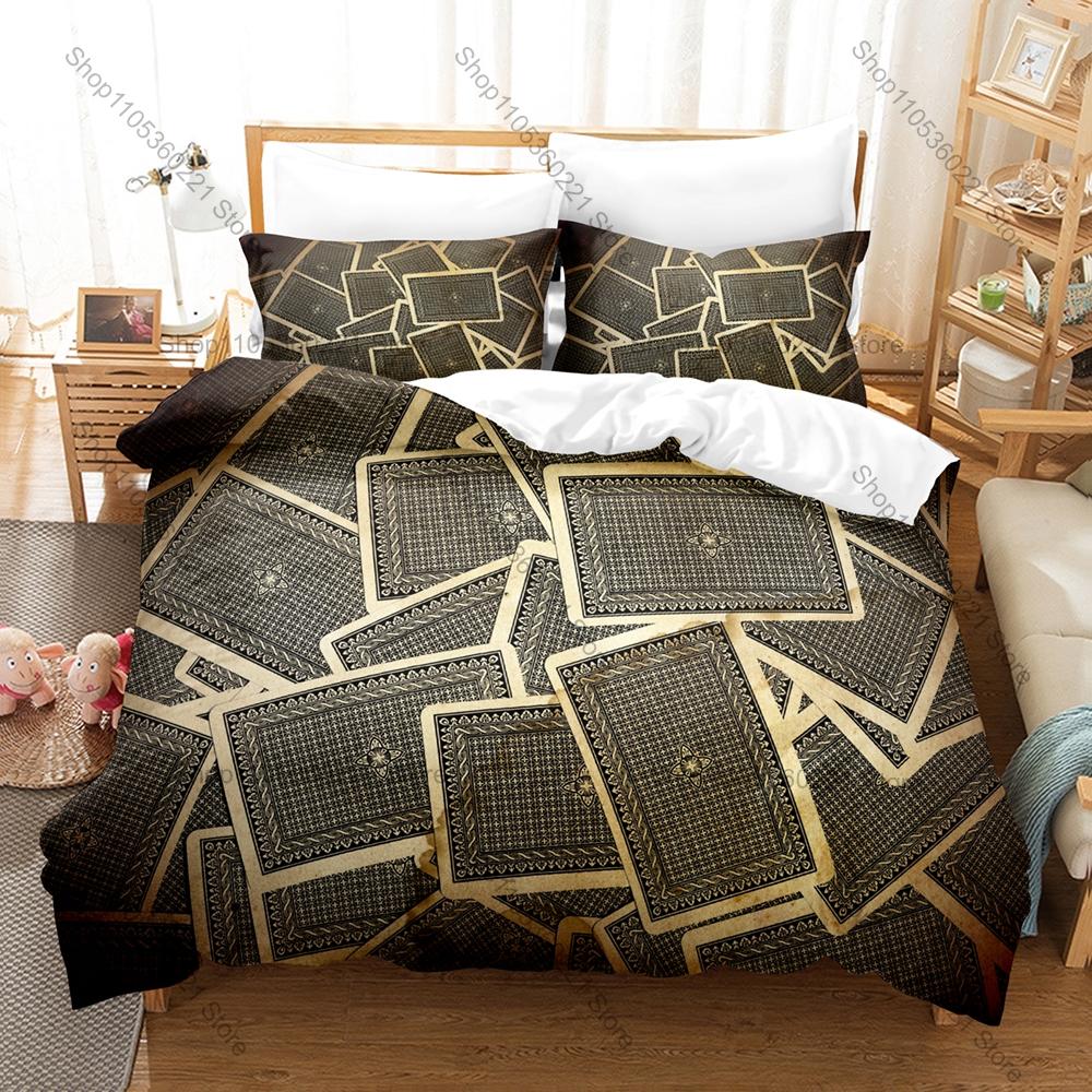 Vintage European Magic Poker Gentle Fantasy Anime Theme Duvet Cover + 2 Pillowcases Teen Stylish Otaku Bedroom Gift