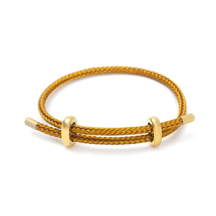 8-Shaped Stainless Steel Buckle 3MM Adjustable 20% Lucky Beaded Weave Bracelet Fashionable Couple Jewelry Wire Rope Bangles
