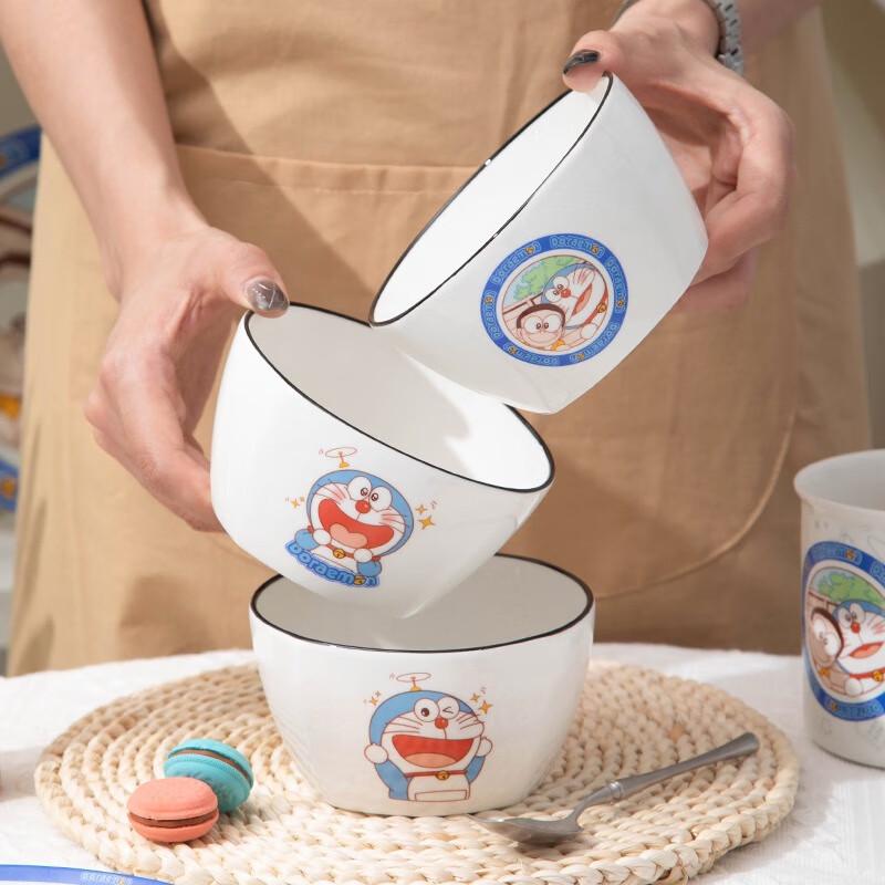 Zhi Shi Doraemon Ceramic Rice Bowl - Set of 2 (Random Designs)
